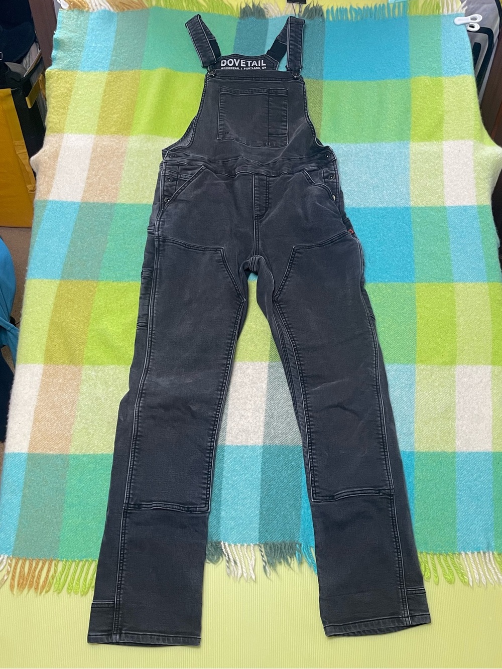 Dovetail Workwear Freshley Overalls Dark Grey Black Women’s Size 6/32